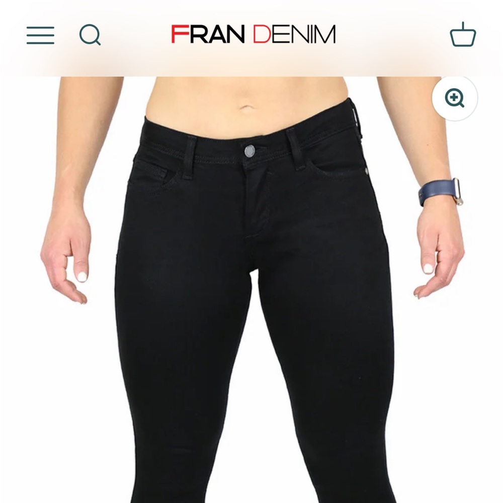 Black mid-rise skinny Jean Fran Denim